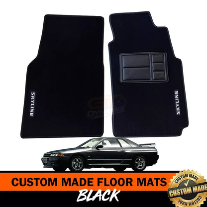 Custom Made Floor Mats Front For Nissan R32 Skyline in 1989-1993 GTS-T GTS GT-R BLACK