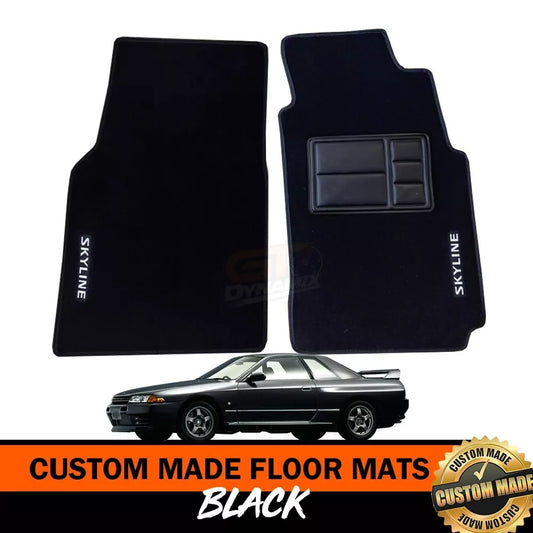 Custom Made Floor Mats Front For Nissan R32 Skyline in 1989-1993 GTS-T GTS GT-R BLACK