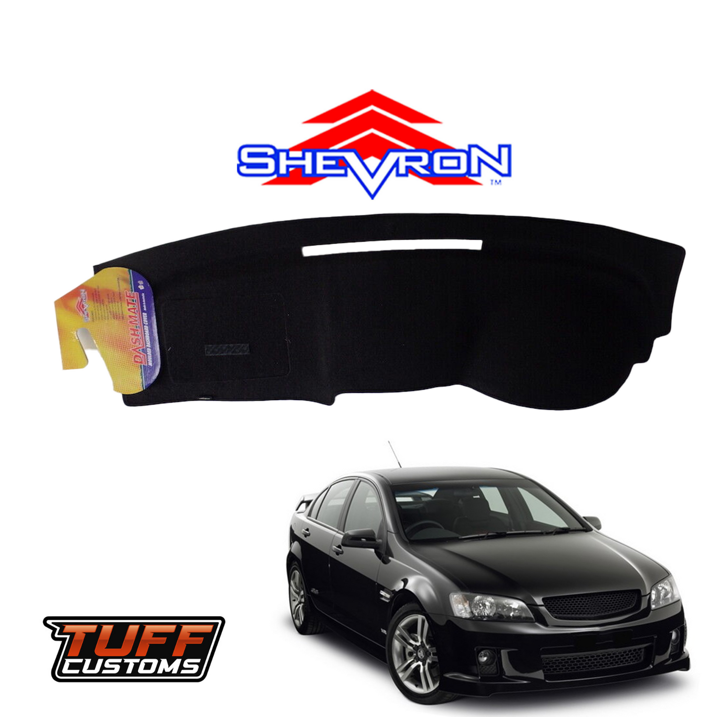 Shevron Black Dash Mat For Holden Commodore VE Berlina Calais Calais V 7/2006-8/2010 DM1014