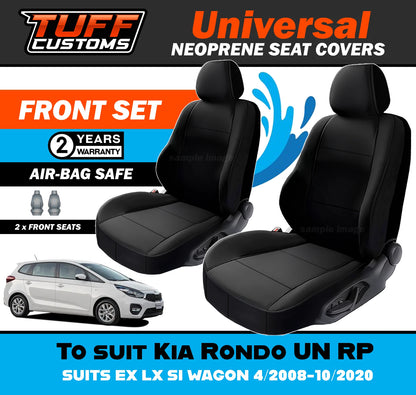 TUFF Customs Universal Neoprene Seat Covers Kia Rondo UN RP EX LX SI WAGON 4/2008-10/2020