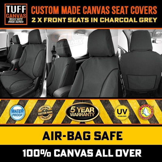 TUFF HD TRADE Canvas Seat Covers Front For Ford Ranger PJ PK XL XLT 2007-2011 Charcoal
