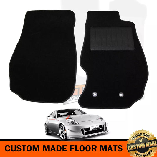 Custom Made Floor Mats SET of 2 FRONT For Nissan 350Z 10/2002-4/2009 BLACK