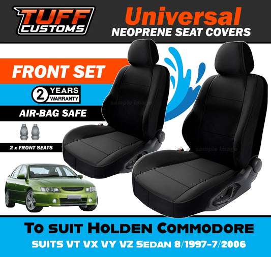 TUFF Customs Universal Neoprene Seat Covers Holden Commodore VT VX VY VZ Sedan 8/1997-7/2006