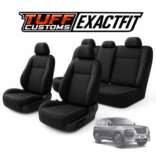 TUFF Customs ExactFit Neoprene Seat Covers Nissan Patrol Y62 ST Ti Ti-L ST-L Warrior 2013/2025 2 Rows