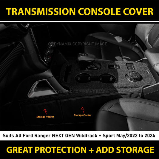 Shevron Transmission Console Cover For Ford Ranger Wildtrak Sport Small Gear Selector 5/2022-2024