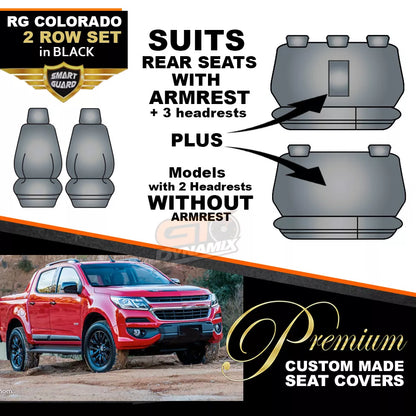 Premium Seat Covers 2 Rows Charcoal Grey For HOLDEN COLORADO RG Crew Cab LTZ LZ 7/2016-2020