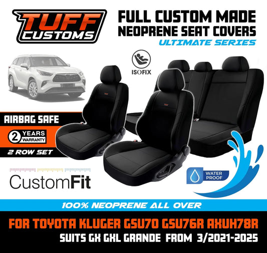 Tuff Customs Neoprene Seat Covers 2 Rows For Toyota Kluger GSU70R GSU75R GX GXL 3/2021-2024