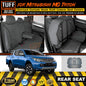 TUFF HD TRADE Canvas Seat Covers Rear For Mitsubishi Triton MQ Dual Cab GLX GLR 1/2015-2023 Charcoal