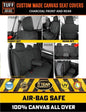 TUFF HD TRADE Canvas Seat Covers 2 Rows For Nissan Navara D23 RX SL ST-X 2017-2020 Charcoal