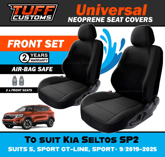 TUFF Customs Universal Neoprene Seat Covers Kia Seltos SP2 S SPORT GT-LINE SPORT+ 9/2019-2025