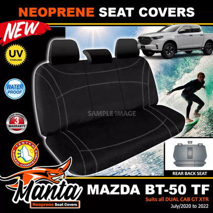 Manta Neoprene Rear Seat Covers For Mazda TF BT-50 XTR GT 7/2020-2025