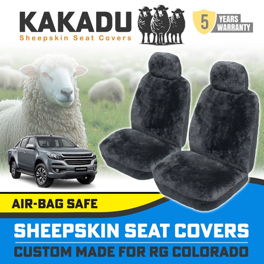 CHARCOAL Custom KAKADU Sheepskin Seat Covers Holden Colorado LT LTZ LZ 6/2012-2020