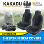CHARCOAL Custom KAKADU Sheepskin Seat Covers Holden Colorado LT LTZ LZ 6/2012-2020
