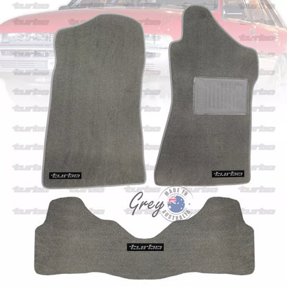 Custom Made Floor Mats Set of 3 GREY with Silver badge VL TURBO Calais BT1 SL