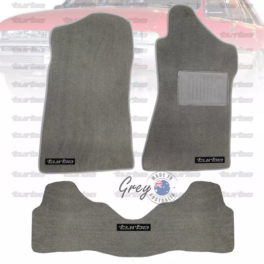 Custom Made Floor Mats Set of 3 GREY with Silver badge VL TURBO Calais BT1 SL