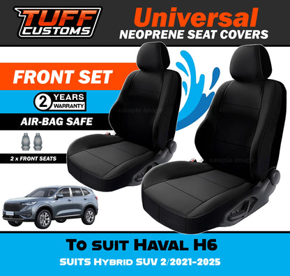 TUFF Customs Universal Neoprene Seat Covers Haval H6 Hybrid SUV 2/2021-2025