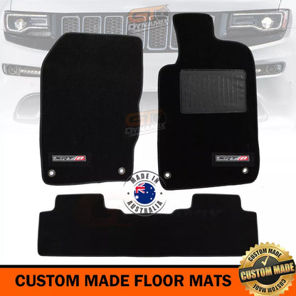 Custom Made Floor Mats 2 Rows JEEP GRAND CHEROKEE SRT8 WK2 5/2011-2025 Black with SRT-8 LOGO