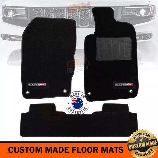 Custom Made Floor Mats 2 Rows JEEP GRAND CHEROKEE SRT8 WK2 5/2011-2025 Black with SRT-8 LOGO
