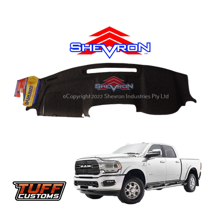 Shevron Black Dash Mat For RAM 1500/2500/3500 DT LARAMIE SWB 10/2020-2025 DM1624