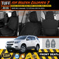 TUFF HD TRADE Canvas Seat Covers Front For Holden RG Colorado 7 LTZ LT 2013-16 in Black