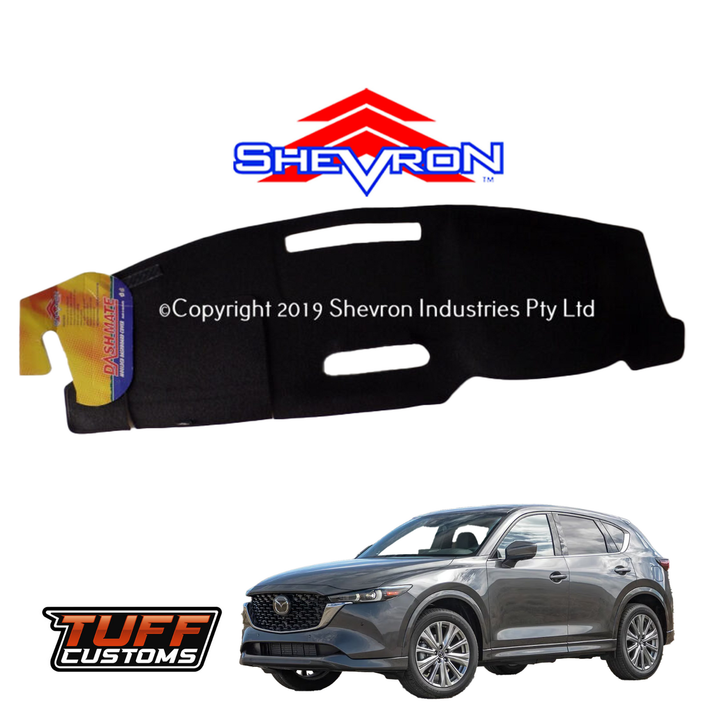 Shevron Black Dash Mat For Mazda CX5 KF Maxx & Maxx Sport w/ 24cm Central Screen 2/2017-2020 DM1473