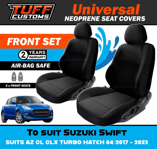 TUFF Customs Universal Neoprene Seat Covers Suzuki Swift AZ GL GLX TURBO HATCH 04/2017 - 2023