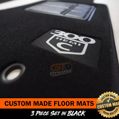 Custom Made Floor Mats 2 Rows For CHRYSLER 300C SRT8 CORE LUXURY w/ 300c LOGO 2012-21 BLACK