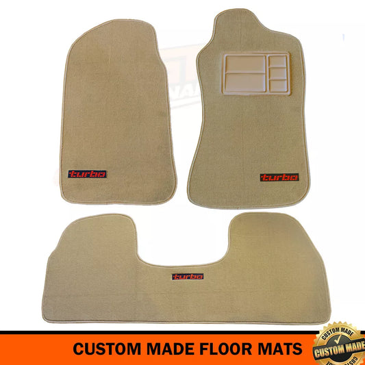 Custom Made Floor Mats Set of 3 Beige with RED Badge VL TURBO Calais BT1 Berlina