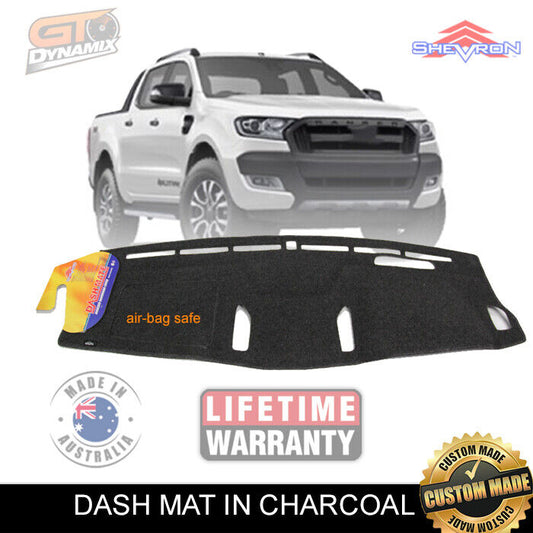Shevron Charcoal Dash Mat For Ford Ranger PX2 Wildtrak 6/2015-7/2018 DM1403
