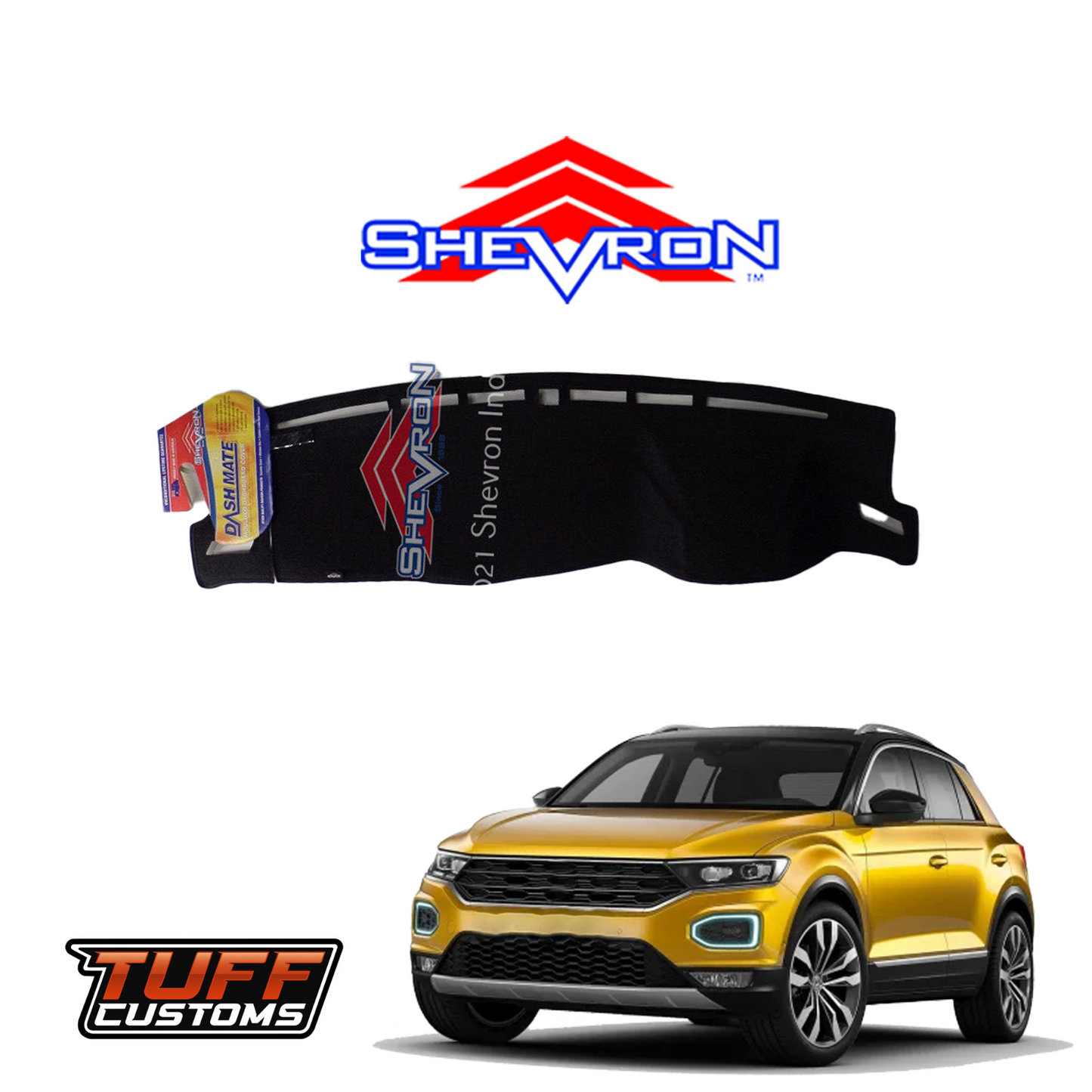 Shevron Black Dash Mat For Volkswagen T Roc A11 2020-3/2022 DM1588