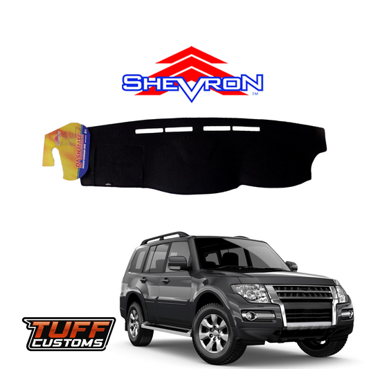 Shevron Black Dash Mat For Mitsubishi Pajero NS NT NW NX GLX GLS VRX EXCEED 10/2006-3/2021 DM1042