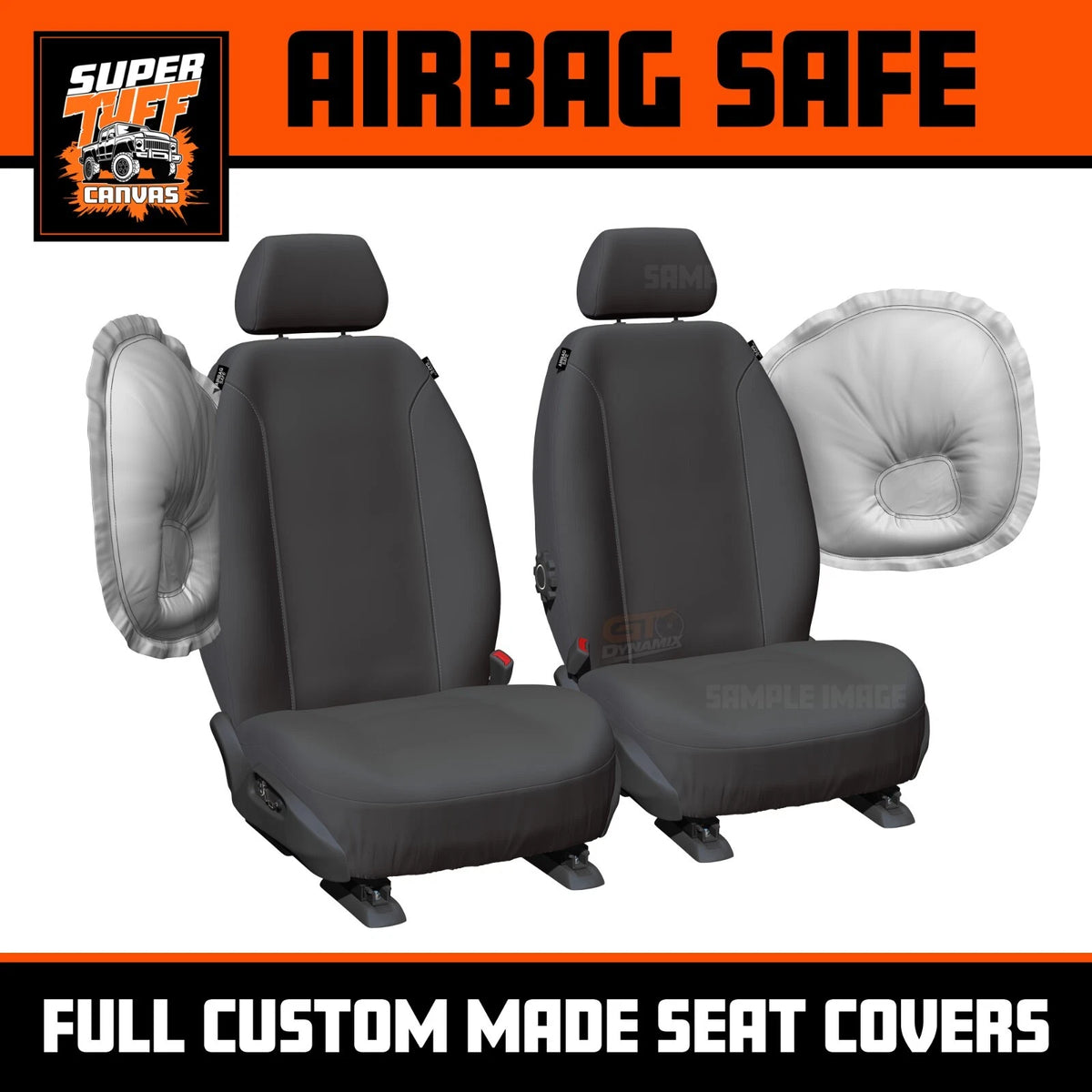 SuperTuff Canvas Charcoal Seat Covers Front ISUZU DMAX TF LS-U SX SPACE CAB 7/2020-2026
