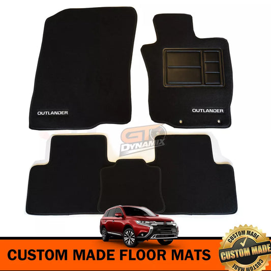 Custom Made Floor Mats 2 Rows Mitsubishi Outlander ZJ ZK ZL EXCEED VRX LS 11/2012-2020 BLACK