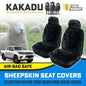 KAKADU Select Custom Made Sheepskin Seat Covers for Toyota Hilux GUN126 GUN126R SR SR5 Rogue Rugged 2015-2025 Black