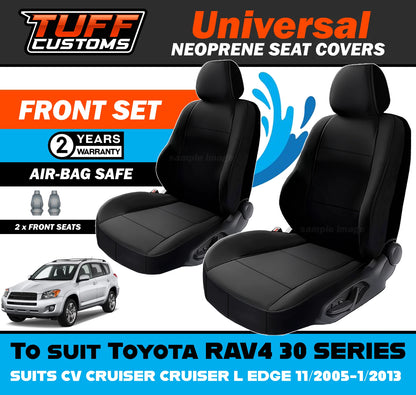 TUFF Customs Universal Neoprene Seat Covers For Toyota RAV4 30 SERIES CV CRUISER CRUISER L EDGE 11/2005-1/2013