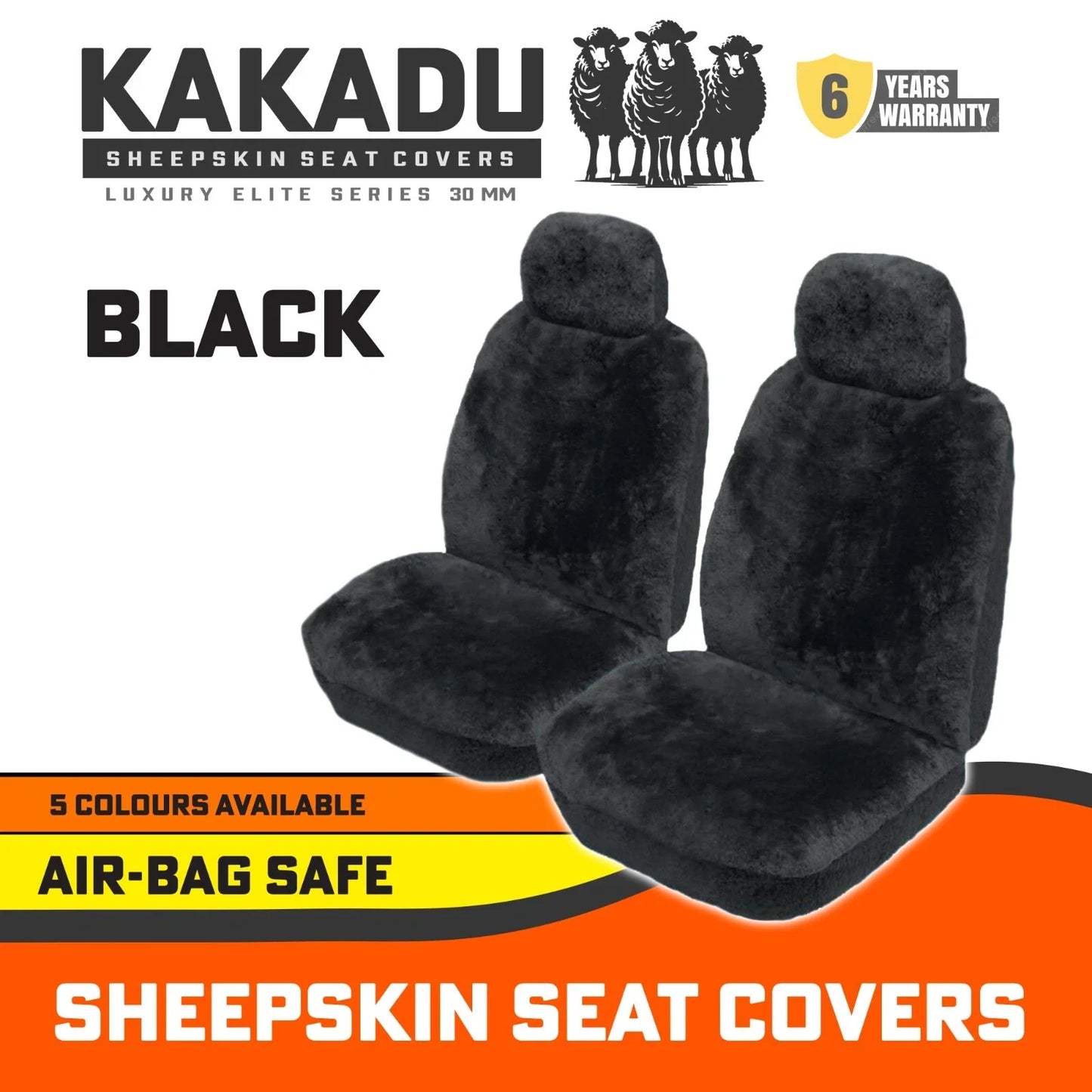 KAKADU Luxury Elite Universal Sheepskin Seat Covers MAZDA 3 BM BN SP25 SP25 ASTINA SP25GT XD NEO SPORT  2014-2/2019 5 Colours Available