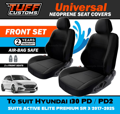 TUFF Customs Universal Neoprene Seat Covers Hyundai i30 PD PD2 ACTIVE ELITE PREMIUM SR SR PREMIUM 3/2017-2025