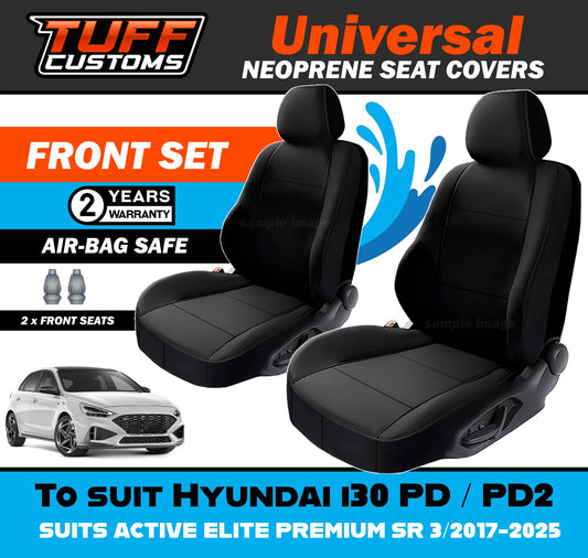 TUFF Customs Universal Neoprene Seat Covers Hyundai i30 PD PD2 ACTIVE ELITE PREMIUM SR SR PREMIUM 3/2017-2025
