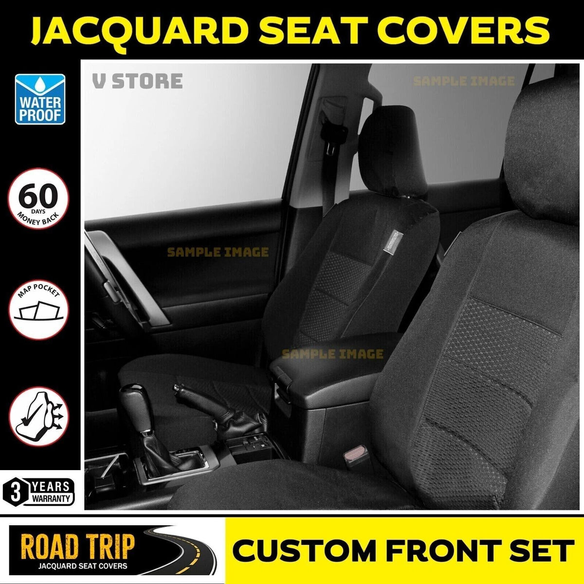 Roadtrip Jacquard Seat Covers Front MAZDA BT50 UP UR XT SINGLE CAB BUCKET SEATS 11/2011-7/2020
