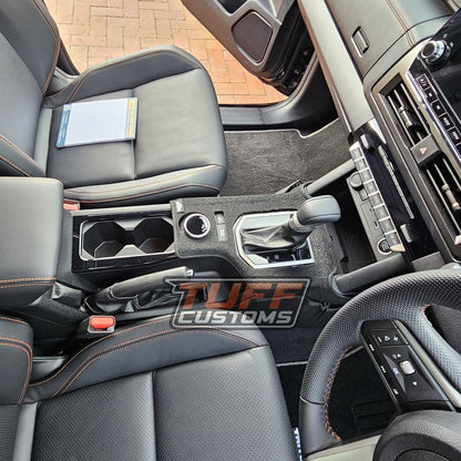 Shevron Transmission Console Cover + Orange Stitching For Mitsubishi Triton MV GSR 4WD only 12/2023-2024