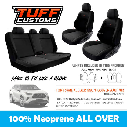 Tuff Customs Neoprene Seat Covers 2 Rows For Toyota Kluger GSU70R GSU75R GX GXL 3/2021-2024