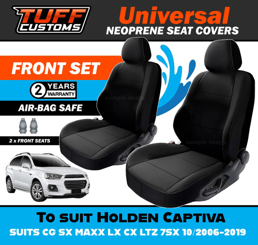 TUFF Customs Universal Neoprene Seat Covers Holden Captiva CG SX MAXX LX CX LTZ 7SX 10/2006-2019