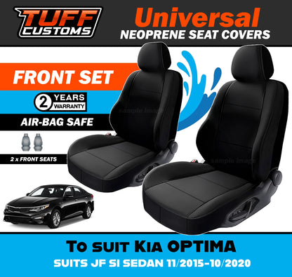 TUFF Customs Universal Neoprene Seat Covers Kia Optima JF SI SEDAN 11/2015-10/2020