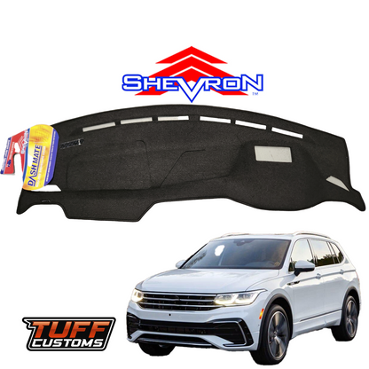Shevron Black Dash Mat For Volkswagen Tiguan 5N R Series w/ HUD In Dash Glove Box 8/2018-2025 DM1445D