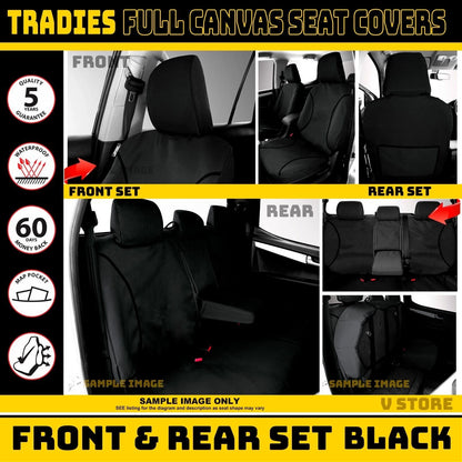 TUFF HD TRADE Canvas Seat Covers 2 Rows For BYD SHARK 6 All Series 07/2024-2025 BLACK
