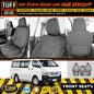 TUFF HD TRADE Canvas Seat Covers Front For Toyota Hiace KDH201R 3/4 Bucket Seat 3/2005-1/2014 Charcoal