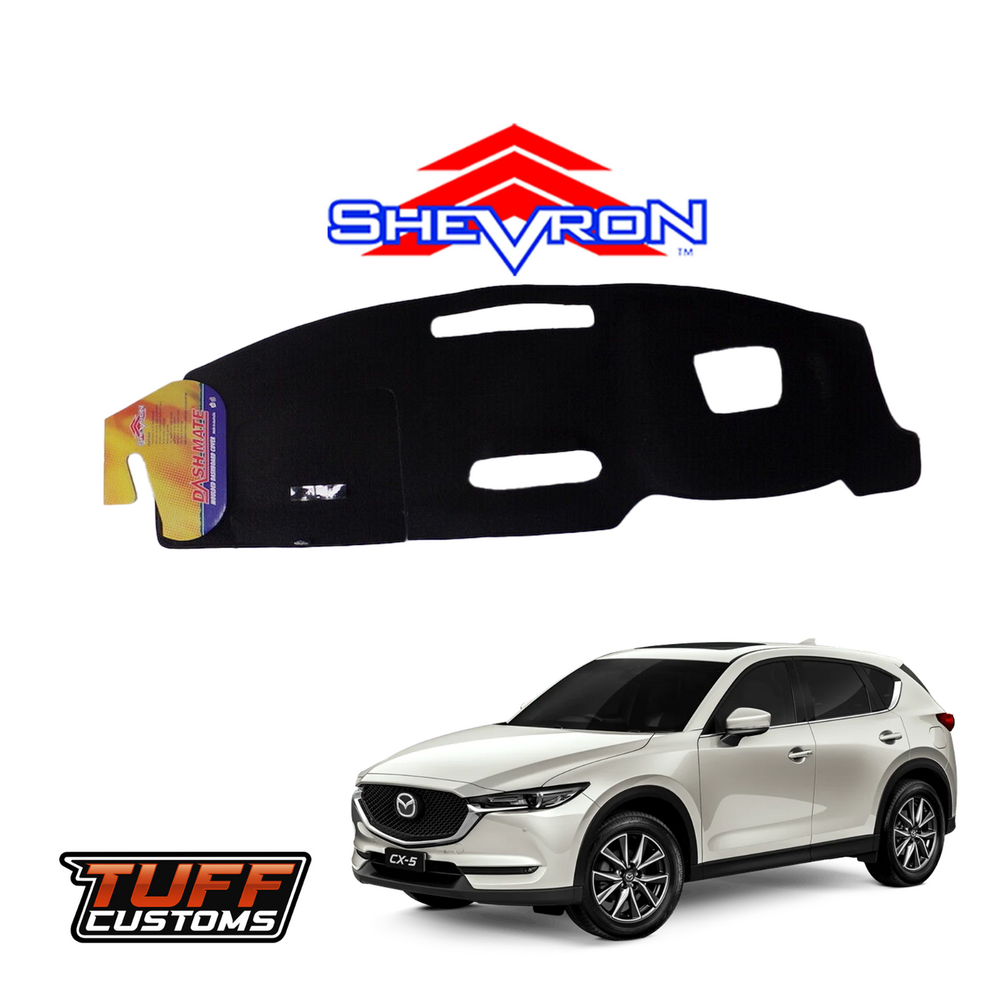Shevron Black Dash Mat For Mazda CX5 KF w/ Active Driving Display Pop Up 2/2017-2020 DM1476