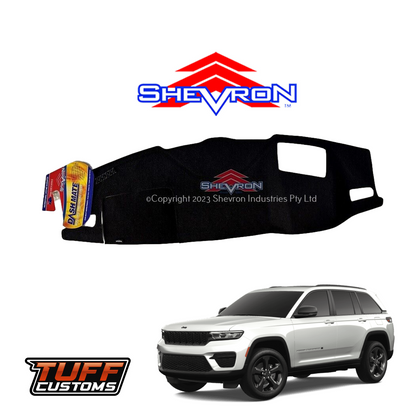 Shevron Black Dash Mat For Jeep Grand Cherokee L Series w/ HUD 8/2021-2025 DM1658D