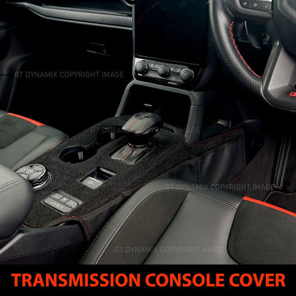 Shevron Transmission Console Cover + Red Stitching For Ford Ranger Wildtrak Sport Small Gear Selector 5/2022-2024
