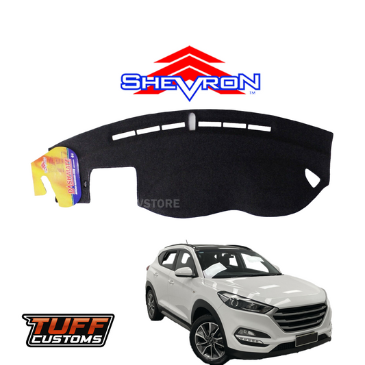 Shevron Black Dash Mat For Hyundai Tucson TL 8/2015-5/2018 DM1398